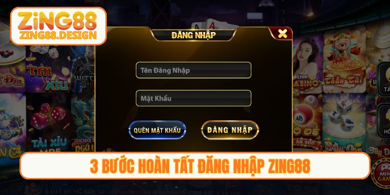 3 bước hoàn tất Đăng nhập Zing88