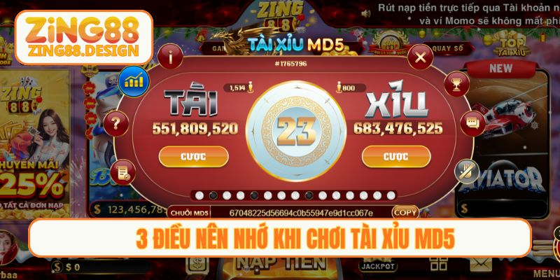 3 điều nên nhớ khi chơi tài xỉu MD5