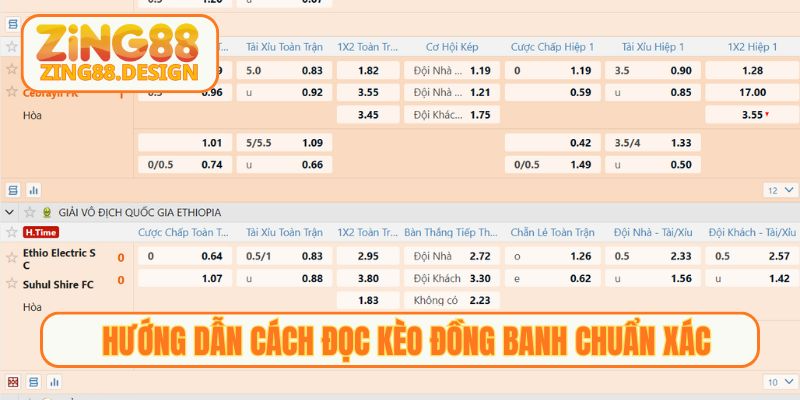 Hướng dẫn cách đọc kèo đồng banh chuẩn xác